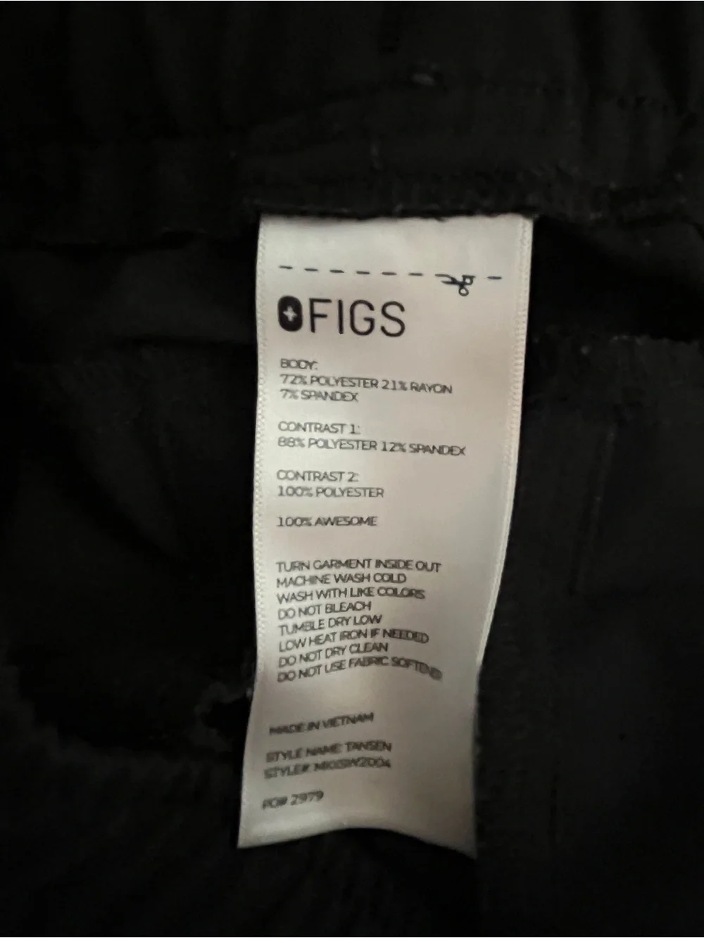 FIGS Men’s Tansen Jogger Technical Collection Scrub Pants Sz M Black